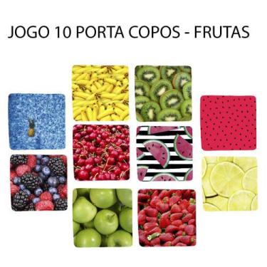 Imagem de Kit 10 Porta Chopp Personalizado Linda Coleção Frutas e Flores Quadrad