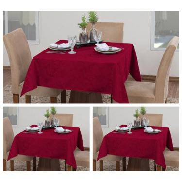 Imagem de Kit 3 Toalhas De Mesa Quadrada 4 Lugares Sala Jantar Jacquard - Luxbel