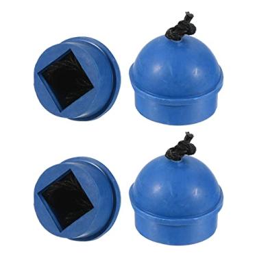 Imagem de PATIKIL Suporte de giz para tacos, pacote com 4 suportes de giz de borracha antiderrapante para piscina com pontas de taco de bilhar, estojo de giz com cabo de substituição de sinuca, azul