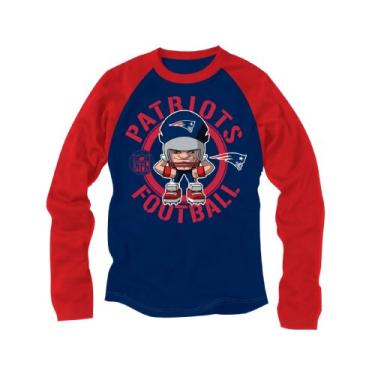 Imagem de NFL New England Patriots Camiseta raglã de manga comprida para meninos, média