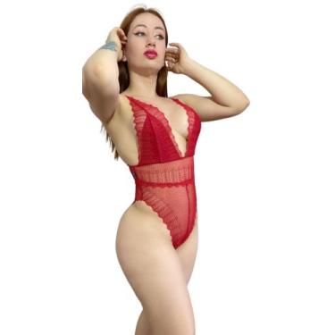 Imagem de Body Decote Em V Rendado - C40 - Fanáticos Por Cintas, Vermelho, G