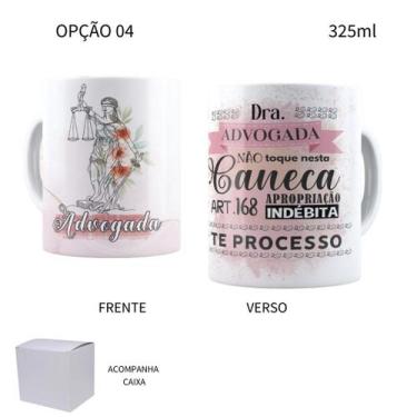 Imagem de Caneca 325ml Profissões Advogado Advogada Advocacia - LARANJA E MIMOS