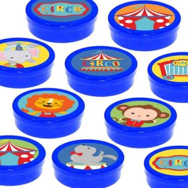 Imagem de Latinha Lembrancinha Festa Circo 2 - 8cm - 20 unidades - Azul Escuro -