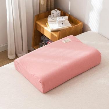 Imagem de Capa de travesseiro de látex de algodão 30x50/40x60cm, capa de travesseiro de látex de cor sólida macia, fronha de dormir xadrez para travesseiro de espuma de memória, capa de travesseiro de látex, G