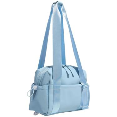 Imagem de Pequena bolsa de ginástica para mulheres, mini bolsa de ginástica com compartimento úmido, bolsa pequena para treino/esporte/viagem, Azul, Bolsa de ginástica pequena