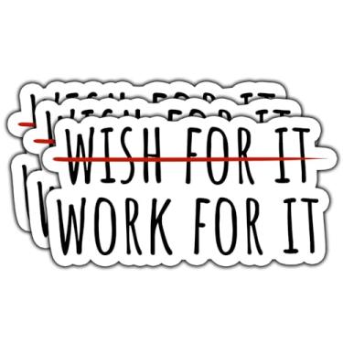 Imagem de (3 peças) Adesivo Don't Wish for It Work for It, citação motivacional, decalques inspiradores, adesivos de vinil à prova d'água para livros, laptops, telefone, garrafas de água, copo Kindle, 7,6 cm