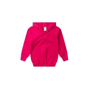 Imagem de Jaqueta Inverno Menina Pink Com Capuz em Moletom felpado Básica - Mole