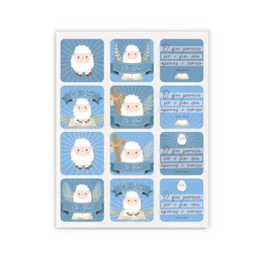 Imagem de Etiquetas Adesivas - Cordeirinho - 4cm - 24 unidades - Cromus - Rizzo