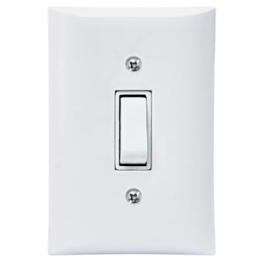 Imagem de Interruptor Simples 1 Tecla 10A Com Placa Espelho Branco Bivolt 127v e 250v