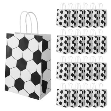 Imagem de 24 peças de sacolas de brinde de futebol, sacolas de lembrancinhas de festa de futebol, sacolas de presente de futebol, sacos de papel com tema de futebol, festa de futebol para decoração de artigos