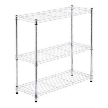 Imagem de Estante Organizadora Multiuso Aço Cromado 90X90X35Cm Deluxe - Spaceo