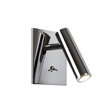 Imagem de Luminária de parede embutida ajustável, arandela LED com fio e interruptor, luz de leitura quadrada para montagem na parede, lâmpadas de leitura focadas para cama, luzes de cabeceira para qu