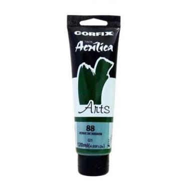 Imagem de Tinta Acrílica 120ml G1 088 Verde de Hooker Corfix, 088 - VERDE DE HOO