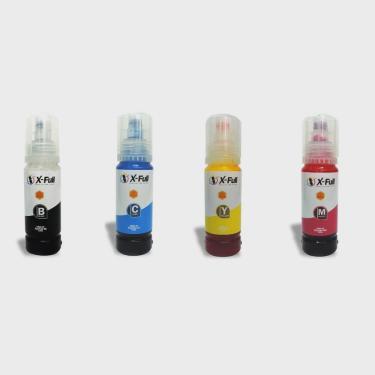 Imagem de Kit 4x refil tinta compatível para impressora L3110 L3150 L4150 L4160 L5190 L6161 L6171 L6191 Econtak 504 / 544