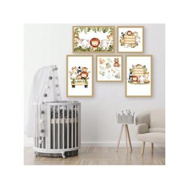 Imagem de Kit 5 Placas Quadros Decorativos Quarto Baby Infantil Menino Menina 70