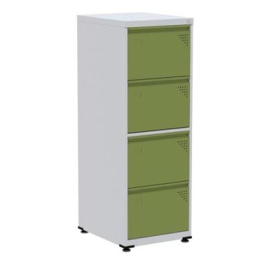 Imagem de Armário de Arquivo de Aço Pandin 4 Gavetas gavetas Cinza/Laranja Picas