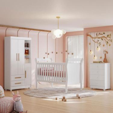 Imagem de Quarto de Bebê, Cômoda, Berço e Guarda Roupa Zara Tigus Baby