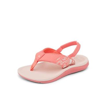 Imagem de Reef Chinelo Little Santa Ana para meninas, Pôr-do-sol coral, 18
