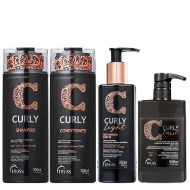 Imagem de Truss Curly Kit Shampoo Condicionador Light Ativador de Cachos e Twist