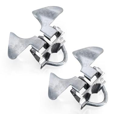 Imagem de Pacote com 2 trinco de portão de borboleta para cerca de corrente KINNAN para portão de borboleta de aço galvanizado para moldura de portão de 3 cm e poste de portão de 6 cm, trava de portão de cerca