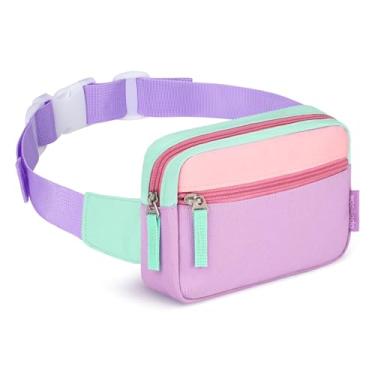 Imagem de WOOMADA Pochete para crianças, bolsa transversal com cintura ajustável, linda bolsa de cinto para presentes, Roxa