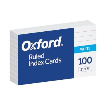 Imagem de Oxford Cartões de índice pautados, 7,6 cm x 12,7 cm, branco, 100 por pacote (40136)