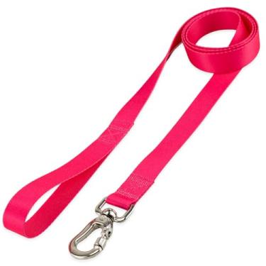 Imagem de Basic Pet Coleira Guia 2 Metros Para Cães Cachorro Adestramento Passeio Porte Grande Médio Pequeno (Rosa, G)