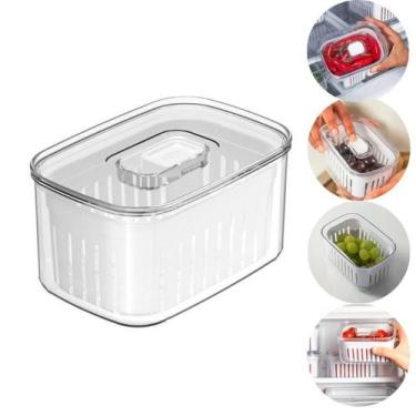 Imagem de Organizador De Geladeira Com Cesto Ou 650Ml Clean Fresh