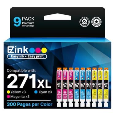 Imagem de E-Z Ink Cartucho de tinta de substituição compatível para Canon CLI-271XL CLI 271 XL para uso com TS6020 TS9020 TS8020 MG5720 MG5722 MG6820 MG6821 MG6822 MG7720 (3 ciano, 3 magenta, 3 amarelo) pacote