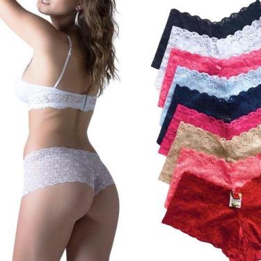 Imagem de Kit 5 Caleçon Boxer Feminina Short Sexy Alto Conforto Renda - SOPHIA M