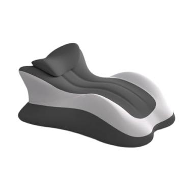 Imagem de Ｂｅｓｇａ Travesseiro de cama para posição deitada em cunha para adultos, travesseiro de leitura, capa de tecido removível, multiuso para elevação de pernas e, Cinza