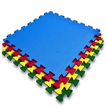 Imagem de Kit 10 Tapetes Tatame Eva Premium Bebe Infantil Colorido 50x50 10mm