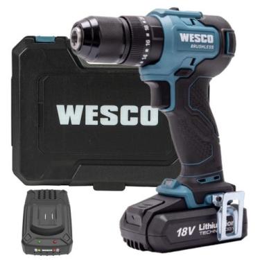 Imagem de Parafusadeira Furadeira Impacto Wesco Com Bateria 2Ah Carregador Bivol