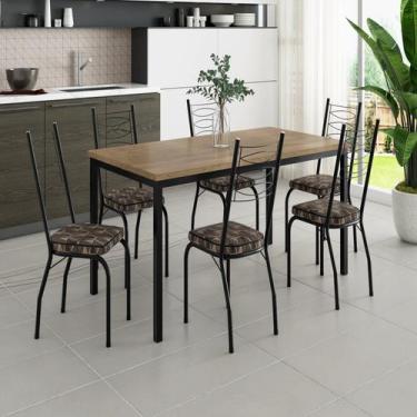 Imagem de Conjunto Sala de Jantar Mesa Retangular Tampo BP com 6 Cadeiras Adrian