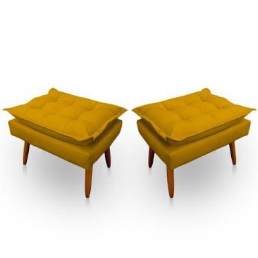Imagem de Kit 2 Puff Opala Retangular para Sala e Quarto Suede - LH Decor - Los 