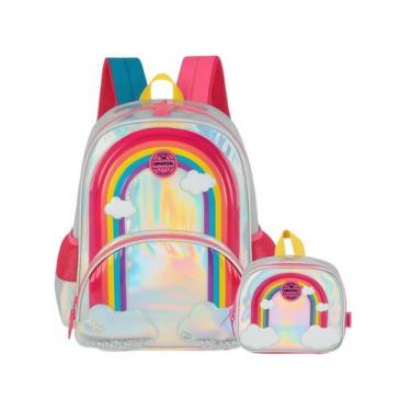 Imagem de Kit Arco-íris Mochila de Costas + Lancheira Térmica - UP4YOU, Prata