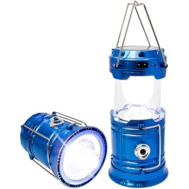 Imagem de Lampião Lanterna com Alça LED Camping Portátil Usb Recarregável Energia Solar MB-5800