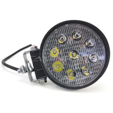 Imagem de Farol Auxiliar LED 27W Redondo 9 LED's 6000K 12V / 24V - KAUAI