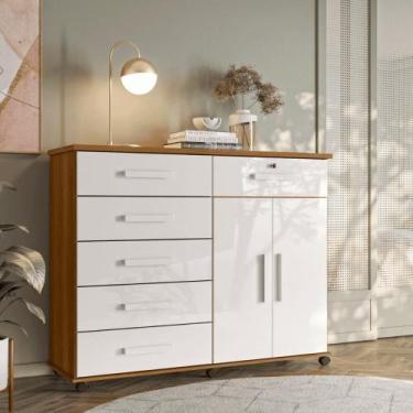 Imagem de Comoda multiuso Belgica freijo/off white - CASA H