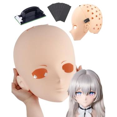 Imagem de KoGing Kigurumi Mask - DIY Animegao Kigurumi Mask with Locking Buckle, Polishing Tools, 3/4 Full-Head Mask for Cosplay Costume