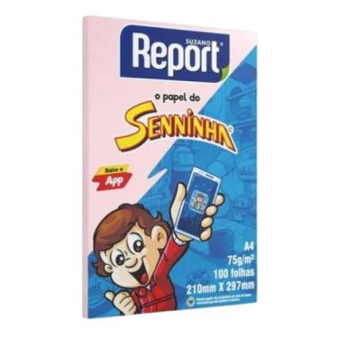 Imagem de Papel sulfite A-4 Rosa 100 folhas Seninha Report