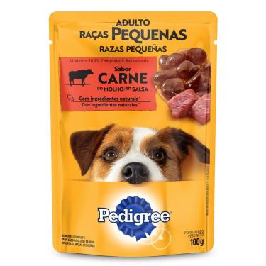 Imagem de Ração Úmida para Cachorro Pedigree Adulto Raças Pequenas Sabor Carne ao Molho em Sachê 100g