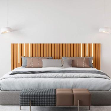 Imagem de Cabeceira Suspensa Ripada Led King Size Nature Maracá Jb Bechara