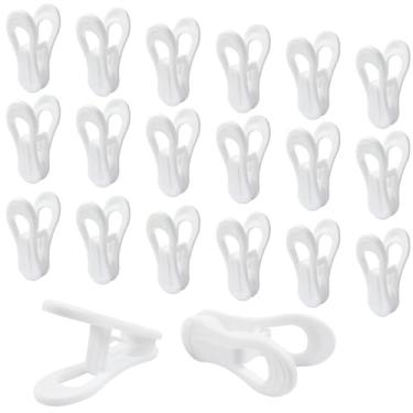 Imagem de Zorveiio 40 peças de clipes de cabide multiuso - clipes de plástico à prova de vento para roupas de bebê, saias e roupas delicadas - lavanderia branca, cozinha, prendedor de roupa (branco)