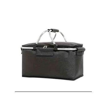 Imagem de Cesta Térmica 30L Dobrável Cooler Portátil Para Piquenique Praia Camping Viagem Lanche (Preto)