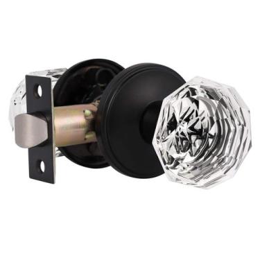 Imagem de Maçaneta de vidro de cristal Gobrico para armário de salão preto fosco