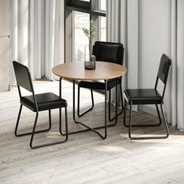 Imagem de Conjunto 4 Cadeiras de Jantar Next Tecido Corriente Est.Preta - Compac