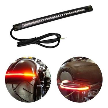Imagem de Luz LED Universal para Moto, 3 Funções: Lanterna Traseira, Luz de Freio e Sinalização (Vermelho/Laranja | Esquerdo/Direito)