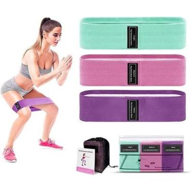Imagem de Kit 3 Faixas Elásticas Mini Band Exercício para Academia Ginástica Tre