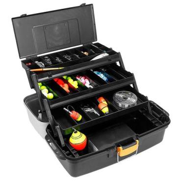 Imagem de Maleta Organizadora Mr. Fish 17" Arqplast, Preto e Cinza